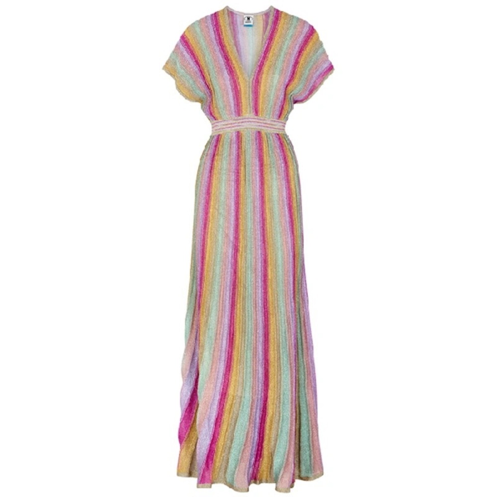 NWT | M MISSONI Striped Metallic-weave Maxi Dress